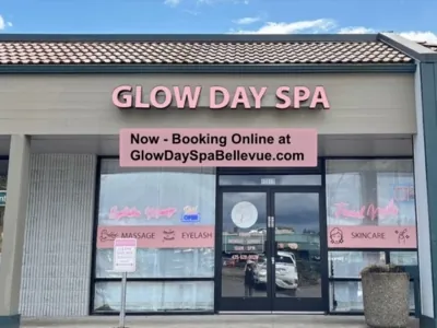 The Glow Day Spa storefront in Factoria, Bellevue